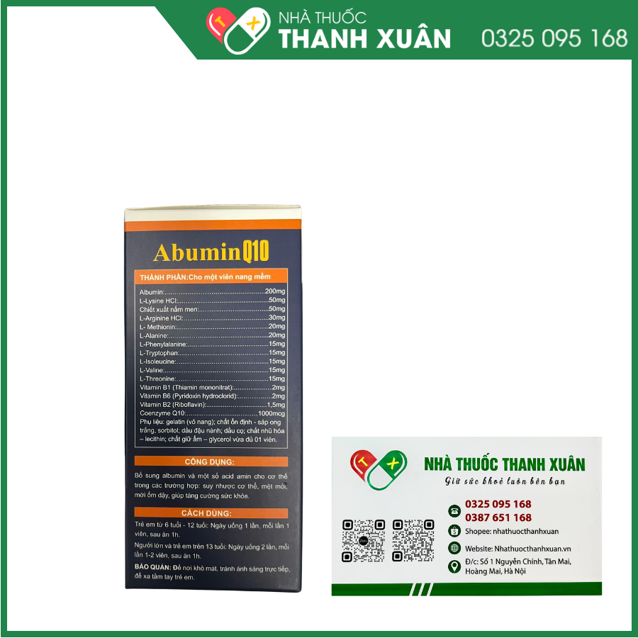 Abumin Q10 - Viên uống bổ sung albumin và một số acid amin cần thiết cho cơ thể